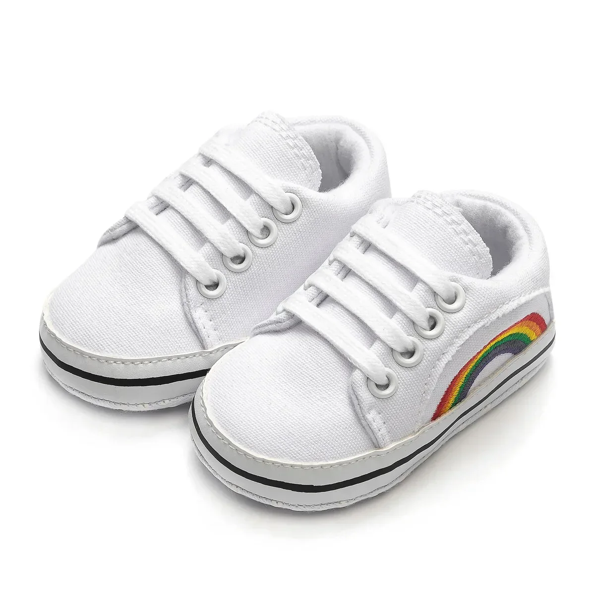 Niedliche Freizeitschuhe für Babys, Frühling und Sommer, weich, bequem, einfarbig, einfaches Liniendesign, weicher Boden, rutschfeste Kleinkindschuhe