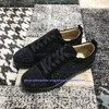 Low-Top schwarze Strass Sportschuhe für Männer Casual Flats Schuhe rote Nieten runde Zehen Turnschuhe Euro Größe 38-48 große Größe