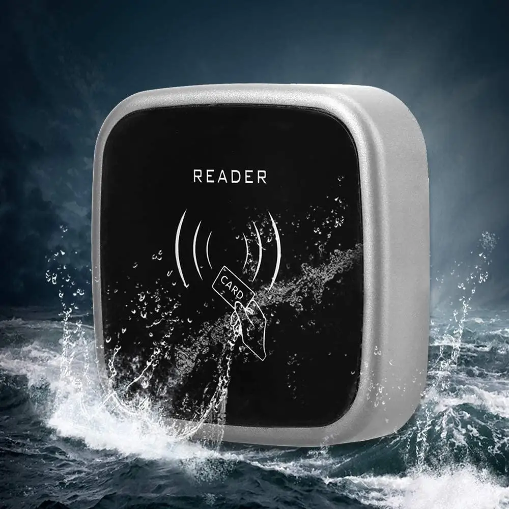 IP65 wasserdichter Kartenleser wiegand 26 34 Ausgang Zugangs kontrolle Slave Reader Sicherheit 125kHz 13,56 MHz Kartenleser Silber d81 Image