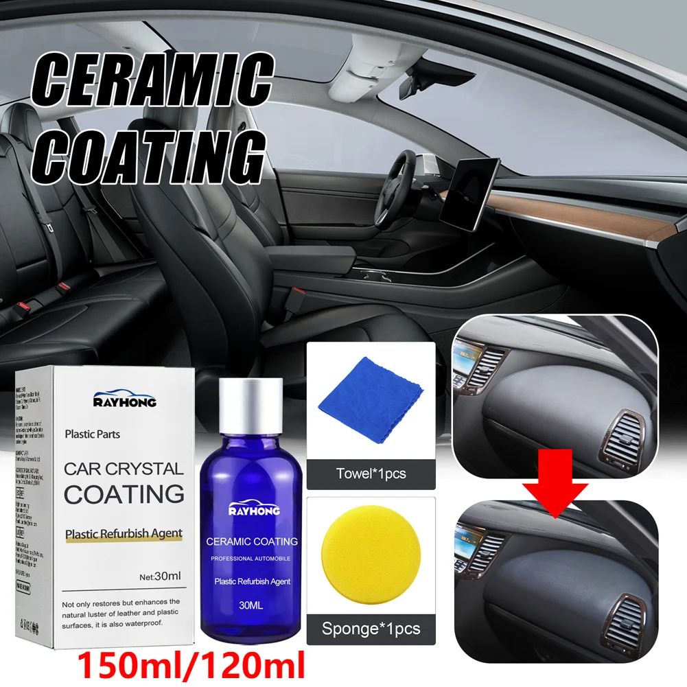 150ml Kunststoff teile Auffrischung mittel Auto keramik beschichtung mit Schwamm kunststoff überholung Keramik beschichtung Keramik beschichtung mittel Image