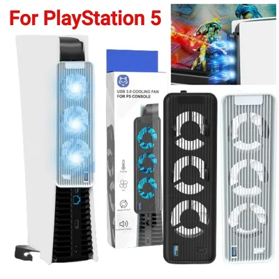 Für PS5-Konsole, externer Host-Lüfter mit LED-Licht, Kühlsystem, leiser Kühlerlüfter für Playstation Image
