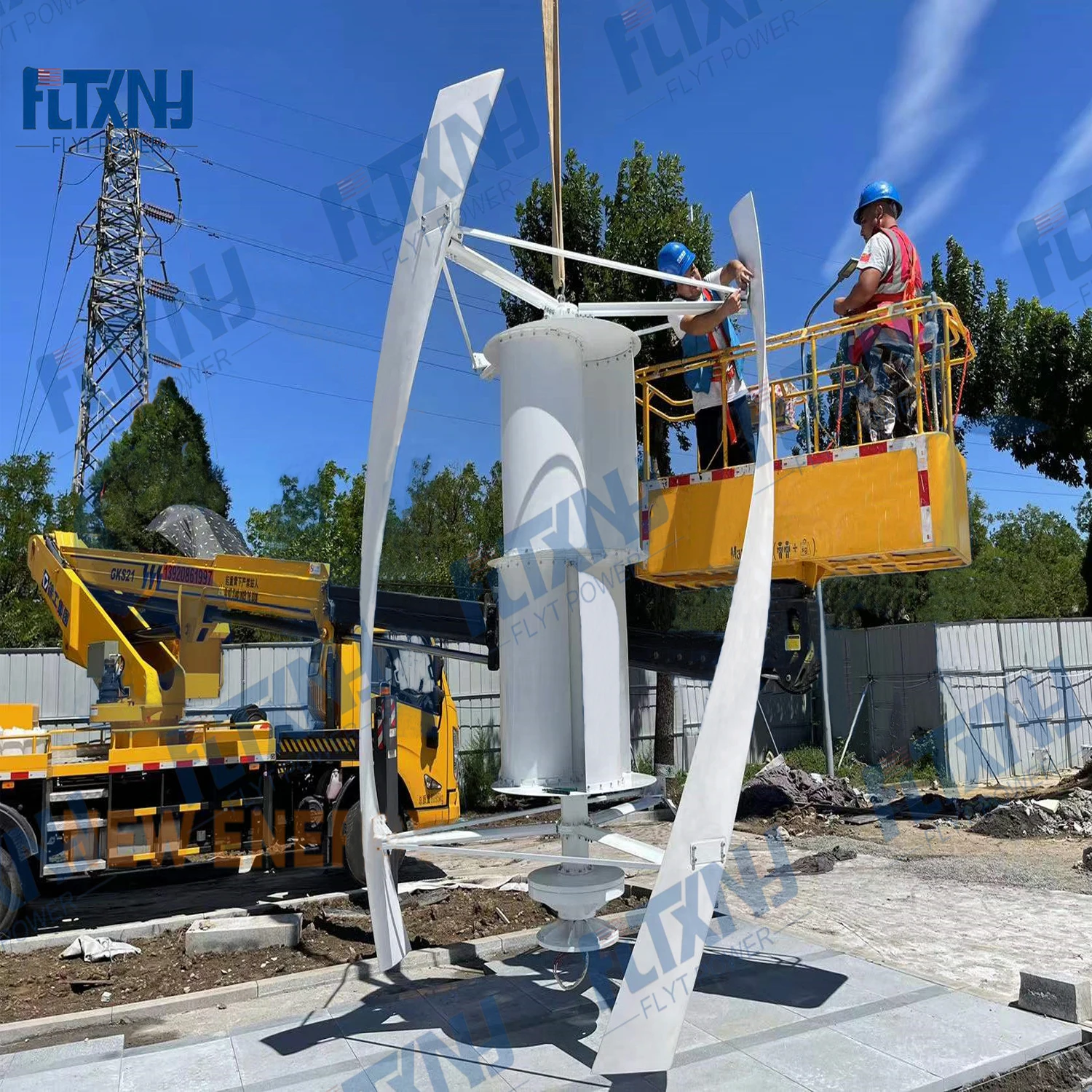 Windturbinengenerator mit vertikaler Achse, freie Energie, 96 V, Windmühle, 220 V AC-Ausgang, Haushaltsset mit Hybrid-Controller Image