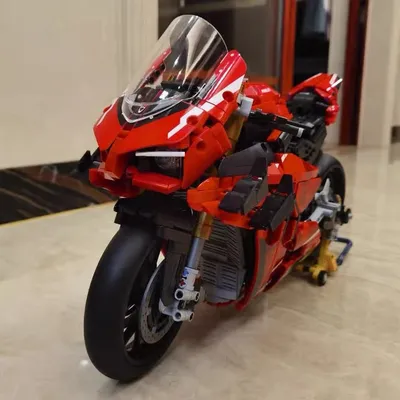 1:5 Technische V4S Motorrad Bausteine High-Tech Stadt Motorrad Lokomotive Modulare Ziegel Modell Spielzeug Für Kind Geschenke MOC Image