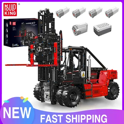 Mould King 17044 17045 Technischer LKW-Baustein mit Fernbedienung, robustes Gabelstapler-Modell, RC-Automodell, Weihnachtsgeschenk für Kinder Image