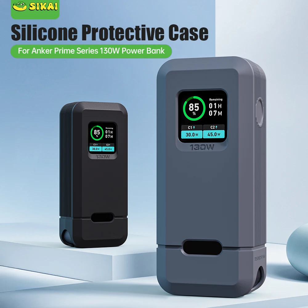 Silikonhülle für Anker Prime 12.000 mAh 130 W Power Bank TF/SIM-Karte PIN-Aufbewahrung Tragetasche Reisetasche Aufbewahrungstasche Zubehör Image