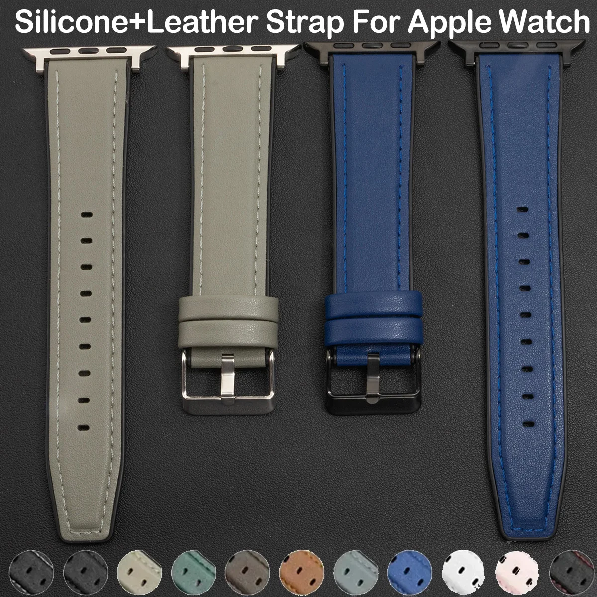 Lederarmband für Apple Watch Band Ultra 2 49 mm 10 9 8 7 46 45 41 mm Hohe Qualität für IWatch Serie 6SE 5 4 44 mm 40 mm Correa Image