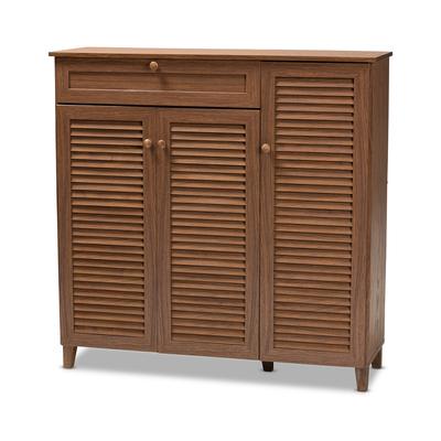 Baxton Studio 45In Coolidge 11-Shelf Shoe Storage Cabinet