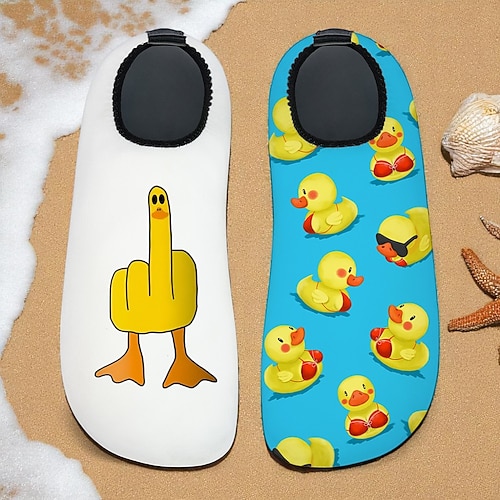 scarpe da acqua da uomo con stampa a forma di anatra: stile impermeabile e comodo per gli uomini in attività acquatiche, beach volley e passeggiate sul fiume