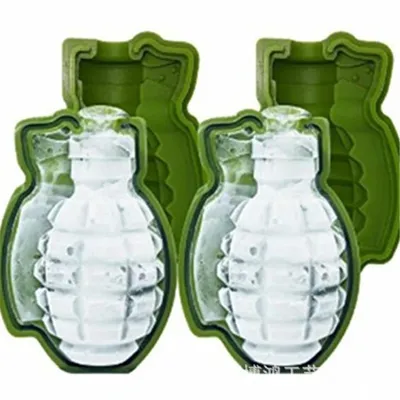 3D Grenade Shape Ice Cube Mold Ice Cream Maker Party Bar Drinks Silicone Trays Molds Kitchen Bar