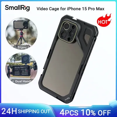 SmallRig Mobile Video Cage for iPhone 15 Pro for iPhone 15 Pro Max for Video Recording/YouTube/Live