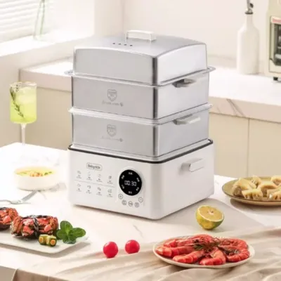21L electric steamer multi-functional household Stainless steel three-layer cooking and stewing