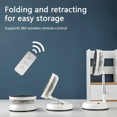 Aluminum alloy telescopic fan easy to store remote control outdoor shaking small fan portable silent