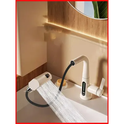 Home faucet, kitchen facilities faucet with LED digital display faucet, 3 modes