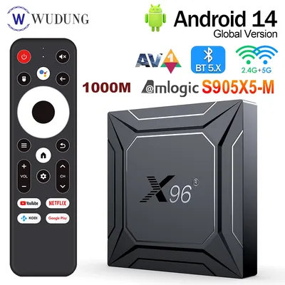 X96 M200 Android 14 DDR4 Smart TV BOX 4GB 64GB Amlogic S905X5M 1000M AV1 BT TVBOX 2.4G&5G Dual Wifi