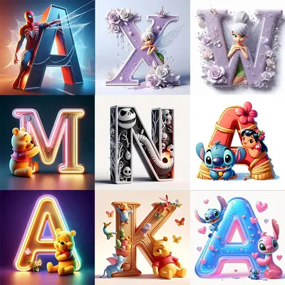 5D DIY Diamond Painting Kit Disney Letters Cute Cartoon Diamond Mosaic Picture Art Craft Home Decor