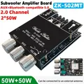 ZK-502MT 2x50W Scheda amplificatore di potenza digitale a 2.0 canali Audio AUX Stereo Subwoofer Modulo scheda amplificatore per basso compatibile con Bluetooth