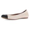 Ballerina GABOR, Damen, Gr. 38,5, beige (beige, schwarz), Ziegenveloursleder, Nappaleder, kontrastfarbene Details, klassisch, Schuhe, Blockabsatz, Schlupfschuh, Businesschuh mit Best Fitting-Ausstattung