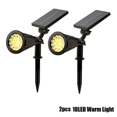 TEMU 2pcs Solar Outdoor 18leds Home Garden Landscape Spotlight, Garden Light, Ip65 Patio Lighting Atmosphere , Yard, Garden, Patio, Roa Image