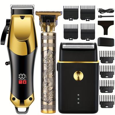 TEMU Cordless Hair Clippers For Men, Usb Rechargeable Kit, Electric Hair Clippers & Beard Trimmer, Electric Men's Shaver Set, Usb Rechargeable, Ideal Holiday Gift Image