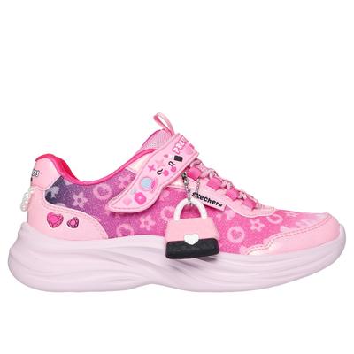 Skechers Girl's Power Jams 2.0 Sneaker | Size 1.0 | Pink | Textile/Synthetic | Machine Washable