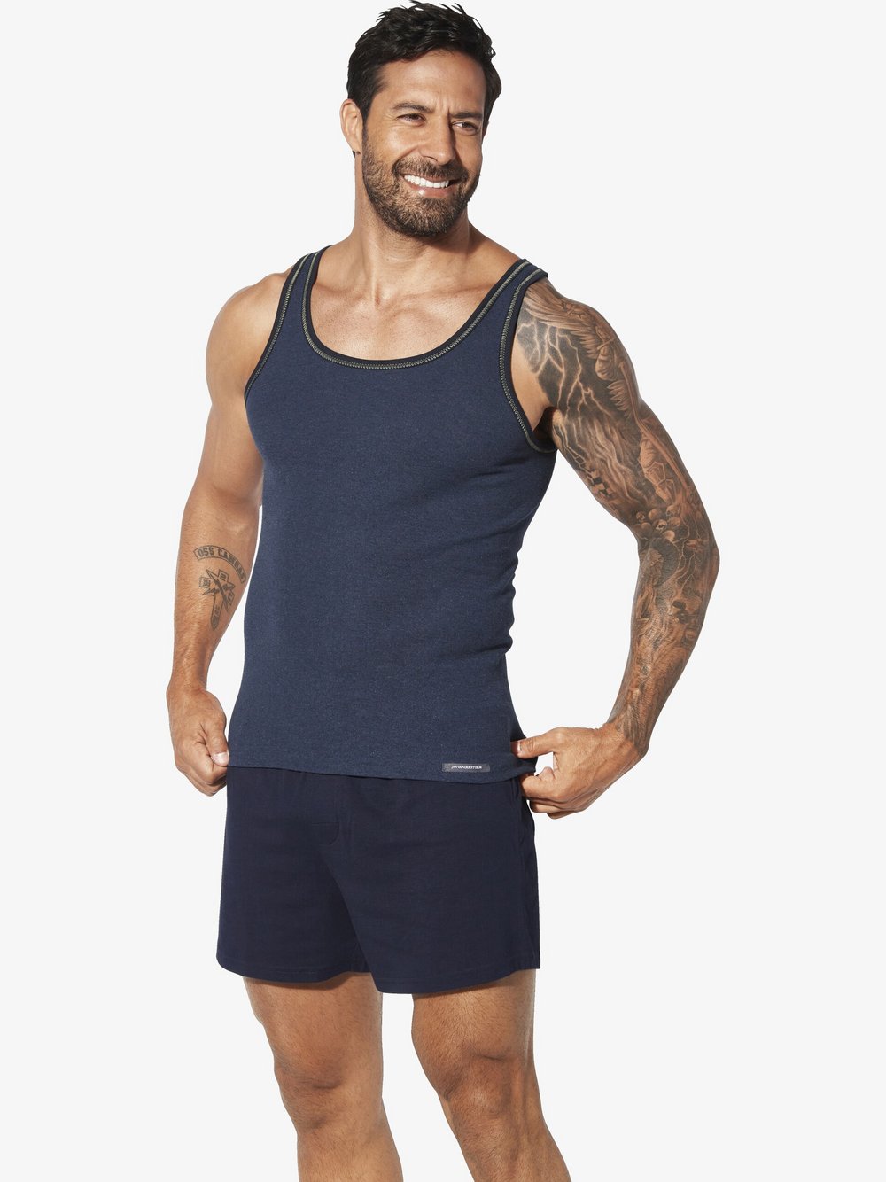 Jan Vanderstorm 2er Pack Unterhemd Herren blau, XL/XXL Image