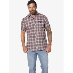 Jan Vanderstorm Kurzarmhemd Herren Comfort Fit Baumwolle pink, 7XL