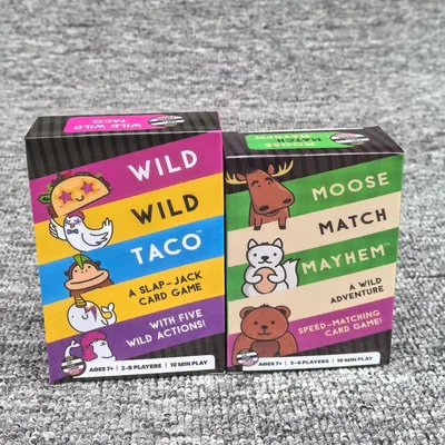 Moose Match Mayhem Card Game Cheese Pizza Wild Adventure Speed Matching Easy Fast and Fun for Family Game Night English Hardcove