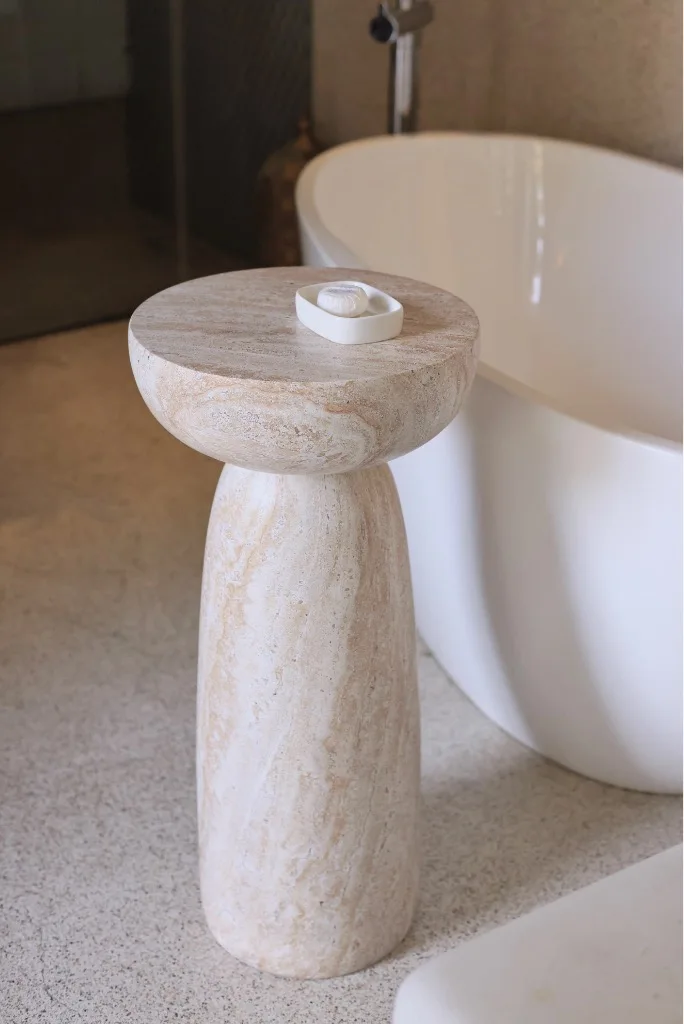 Sofa Hoher Beistelltisch Hochmodell B&B Wohnzimmer Couchtisch aus Kunstmarmor Design Kunst Ecktisch Einfach Modern