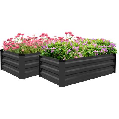 Hochbeet 2er-Set, Pflanzkasten, Blumenkasten, rostfrei Pflanzkübel, Blumenkübel für Terrasse, Image