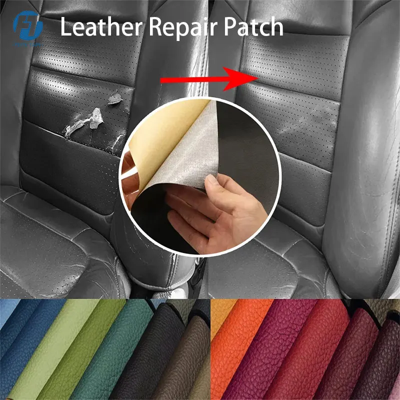 Selbstklebende Leder-Reparaturflicken, selbstklebendes Leder für die Reparatur von Sofa, Stuhl, Autositz, künstliches, wasserdichtes Leder-Reparaturband Image