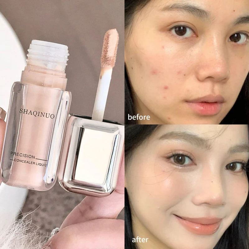 SHAQINUO 3-Farben-Concealer, flüssiger Concealer, Akne-Flecken, Flecken, dunkle Augenringe, Träne, langlebige, nicht entfernende Grundierung Image