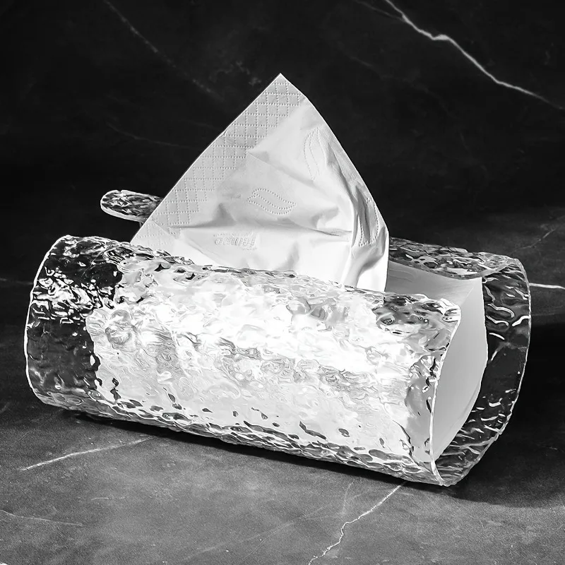 1 Stück, elegante ovale, gewellte, strukturierte Taschentuchbox-Abdeckung, Kunststoff-Serviettenhalter für Badezimmer, hochwertige Wohnzimmer-Tischdekoration