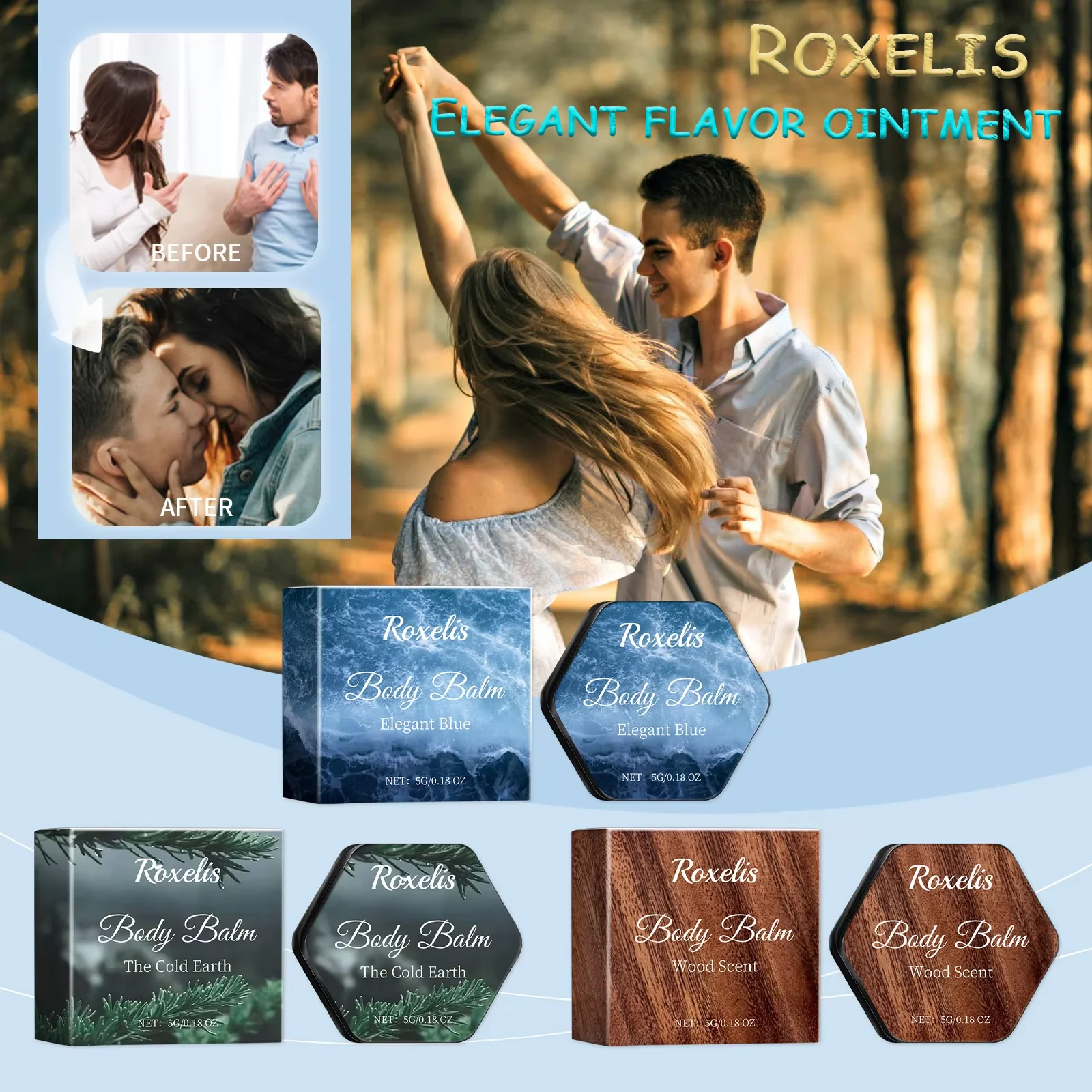 Roxelis Natural Fragrance Körpercreme-Serie – Elegante, erfrischende, anhaltende Charme, praktische Körperparfümcreme Image
