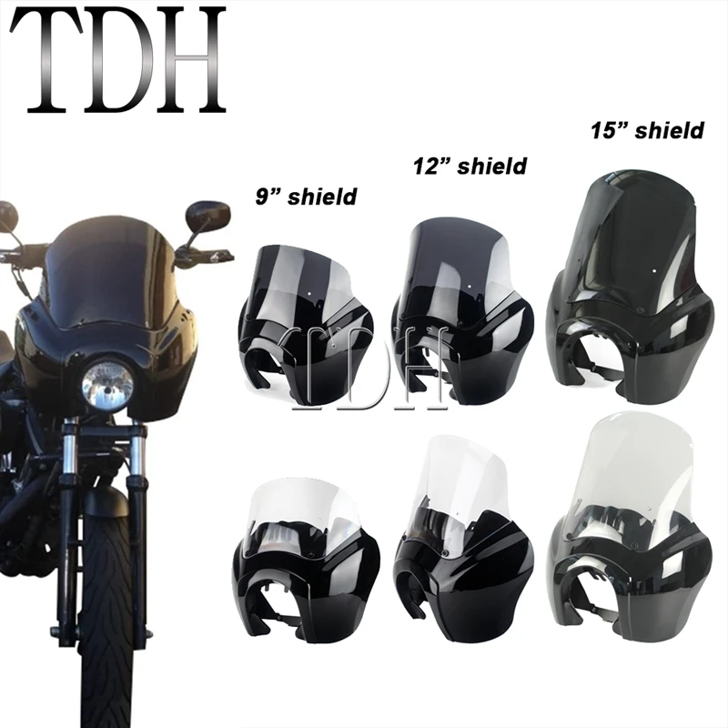 Motorrad Custom 5,75 Zoll Scheinwerferverkleidung 9 Zoll 12 Zoll 15 Zoll Frontlichtschutz für Harley Dyna FXDX FXDXT Street Bob Rider Image