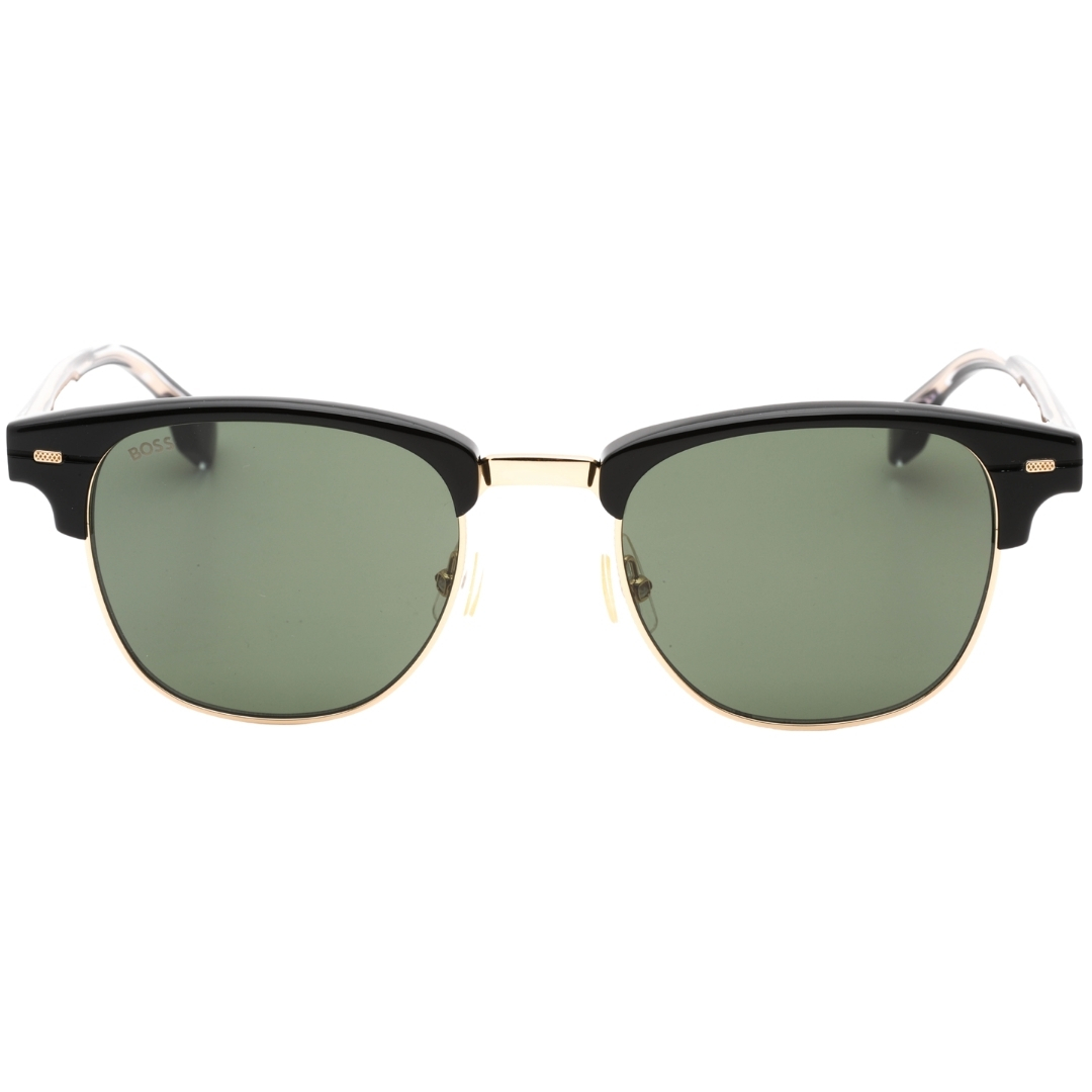 Hugo Boss Sonnenbrille mit grünen Gläsern und schwarzen Details in Gold Image