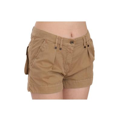 PLEIN SUD Damen Braun Mittlere Taille 100% Baumwolle Mini-Shorts Image