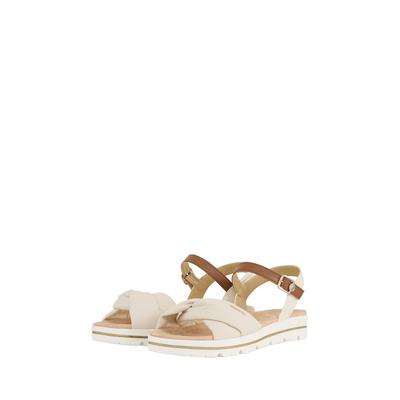 TOM TAILOR Damen Flache Sandalen mit Verschluss-Schnallen, beige, Uni, Gr. 39 Image