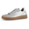 Plateausneaker GABOR "FLORENZ", Damen, Gr. 42, bunt (silberfarben, weiß), Glattleder, metallic, sportlich, Schuhe, Freizeitschuh, Halbschuh, Schnürer in bequemer Schuhweite G (=weit)