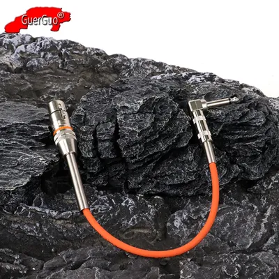 Right Angle 6.35mm to XLR Unbalanced MIC Cable,3Pin XLR Female to 1/4 Inch TS Mono Jack Audio