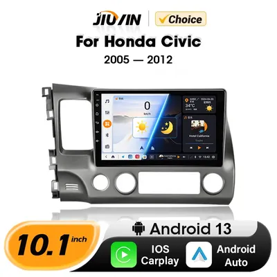 JIUYIN 10" Android 13 Carplay Car Stereo Radio for Honda Civic 8 2005 - 2012 Multimedia Player