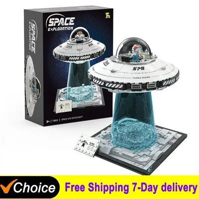 Technical Science and Education UFO Spaceship Building Blocks With LED Light Spacecraft Model Bricks