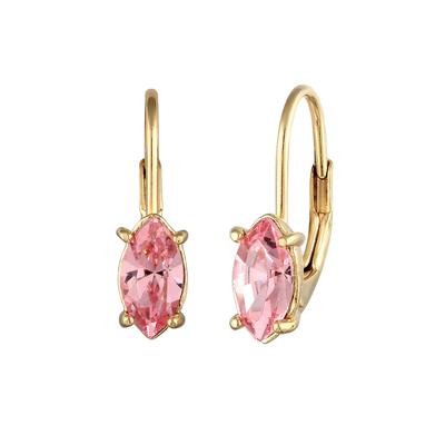 Elli Ohrhänger Kurz Glas Kristalle Rose 925 Sterling Silber Gold Damen Image