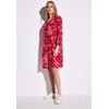 Blusenkleid STREET ONE, Damen, Gr. 40, EURO-Größen, rot (glory rot), Stoff, 88% Viskose, 12% Polyamid, gemustert, casual, comfort fit knielang, Rundhals, Langarm Bündchen, Kleider, knielang
