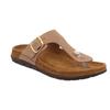 Zehentrenner ROHDE "Rodigo-D", Damen, Gr. 35, beige (natur), Leder, klassisch, Schuhe, Keilabsatz, Sommerschuh, Schlappen, Hausschuh mit Schnallenverschluss