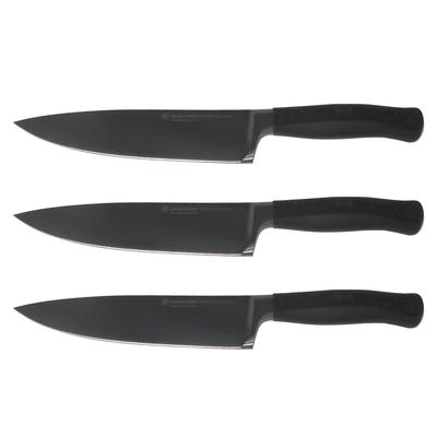 3x Wusthof Performer 8" Chef's Knife, Black