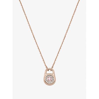 Michael Kors Pavé Lock Necklace Rose Gold One Size