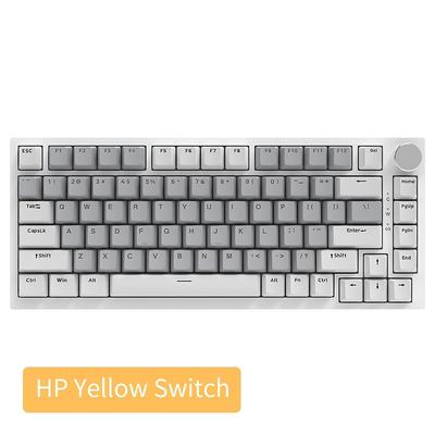 TEMU The Ajazz Ak820 Wired Mechanical Keyboard Features A 75% Layout With A Gasket Structure, Full-key Hot-swappable Switches, Macro Programming, And White-grey Switches For Gaming And Office Use.