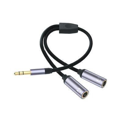 TEMU 3.5mm Audio Stereo Y-distributor, 1 Male To 2 Female Headphone Jack Adapter, Aux Extension Cable, Suitable For Mobile Phones, Tablets, Ps4, Laptops, Music Image