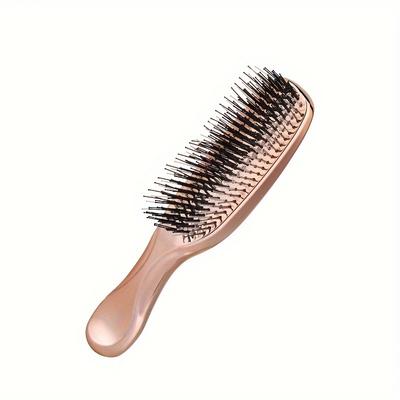 TEMU Candy Brush Rose Golden Detangling Hair Brush For Women & Girls - Soft Nylon Bristles For Hair, Comfortable Grip Handle, Ideal For Styling, Shampooing, And Blow Drying, Shampooing Accessory Image