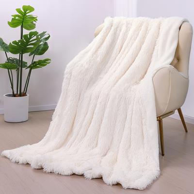 TEMU Fantasy Themed Fur Throw Blanket, Ultra Soft Polyester, Machine Washable, All Cozy Fluffy Sofa And Bedspread With Tassel Embellishment, 400-450gsm Image